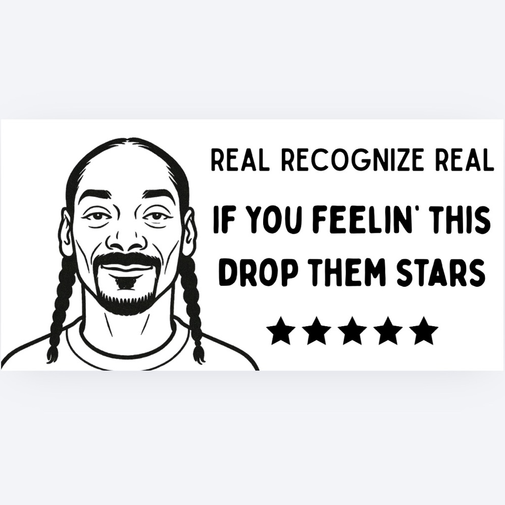 Handmade 50 Count Snoop Dog “Real Recognize Real, Drop Them Stars” Stickers
